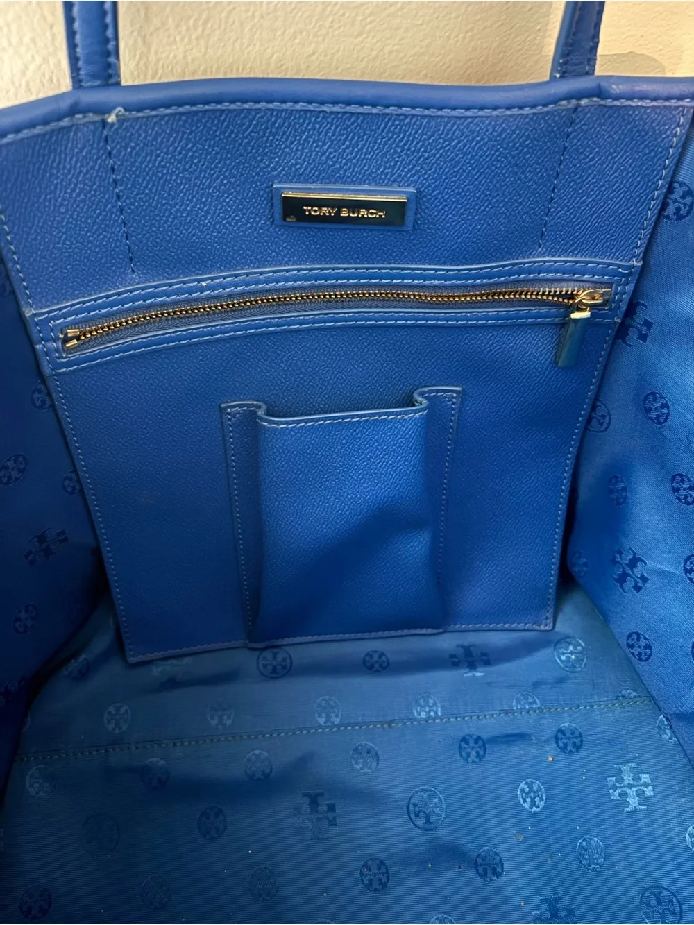 Tory Burch Royal Blue Leather Tote